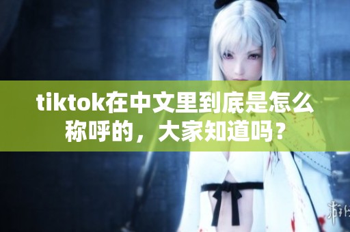 tiktok在中文里到底是怎么称呼的，大家知道吗？