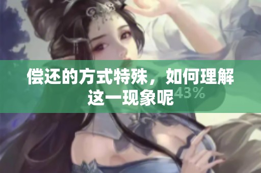 偿还的方式特殊，如何理解这一现象呢