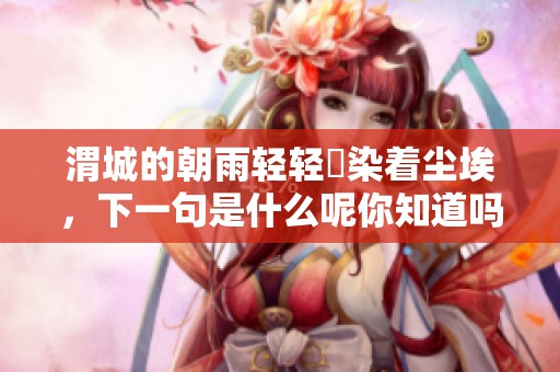 渭城的朝雨轻轻浥染着尘埃，下一句是什么呢你知道吗