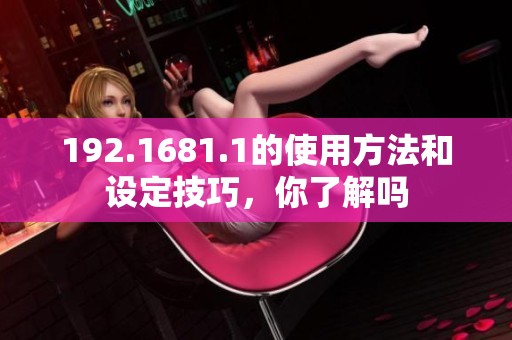 192.1681.1的使用方法和设定技巧，你了解吗