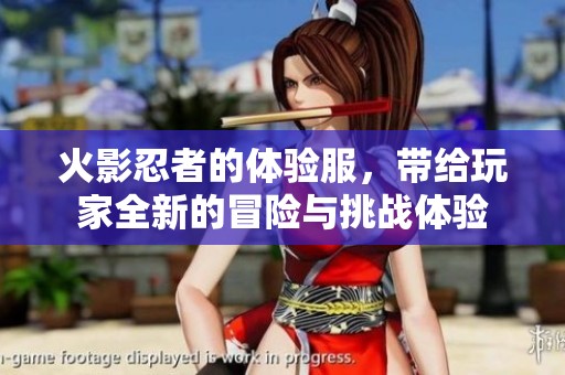 火影忍者的体验服，带给玩家全新的冒险与挑战体验