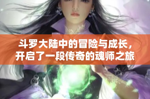 斗罗大陆中的冒险与成长，开启了一段传奇的魂师之旅。
