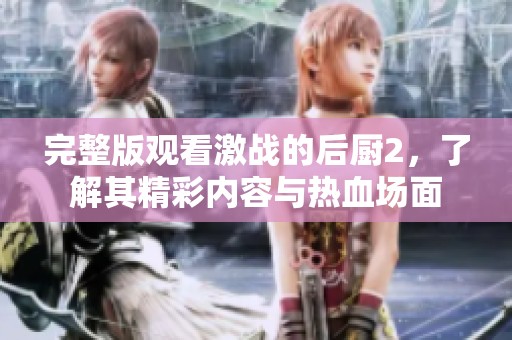 完整版观看激战的后厨2，了解其精彩内容与热血场面