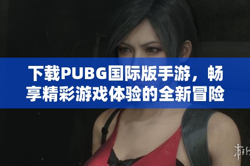 下载PUBG国际版手游，畅享精彩游戏体验的全新冒险旅程