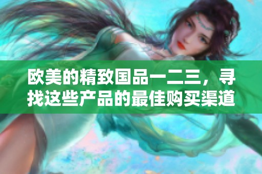 欧美的精致国品一二三，寻找这些产品的最佳购买渠道在哪里呢