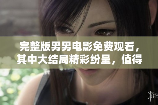 完整版男男电影免费观看，其中大结局精彩纷呈，值得一看！