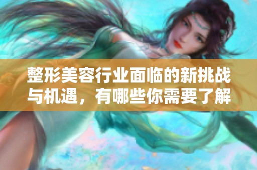 整形美容行业面临的新挑战与机遇，有哪些你需要了解的要素呢