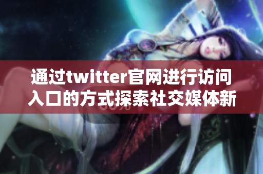 通过twitter官网进行访问入口的方式探索社交媒体新世界