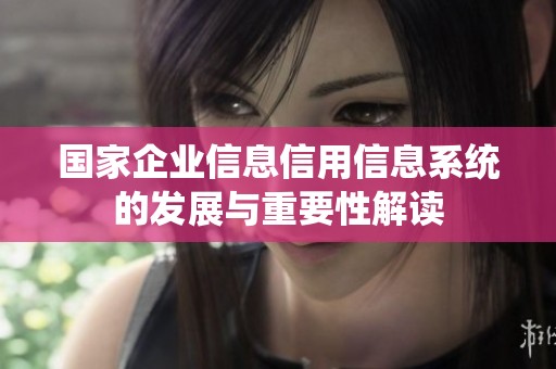国家企业信息信用信息系统的发展与重要性解读