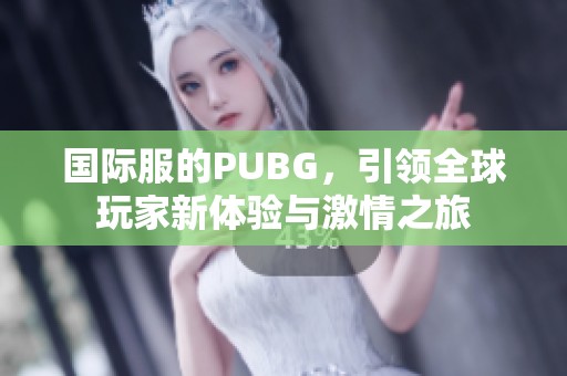 国际服的PUBG，引领全球玩家新体验与激情之旅