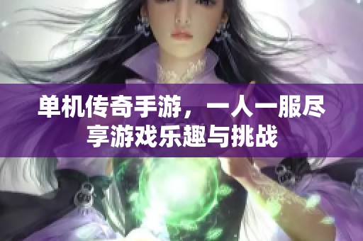 单机传奇手游，一人一服尽享游戏乐趣与挑战