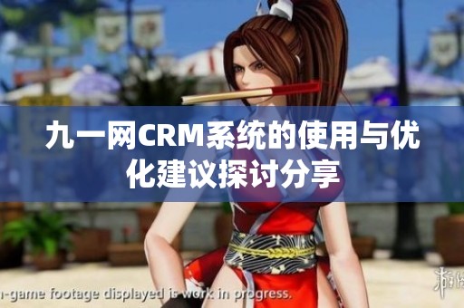 九一网CRM系统的使用与优化建议探讨分享