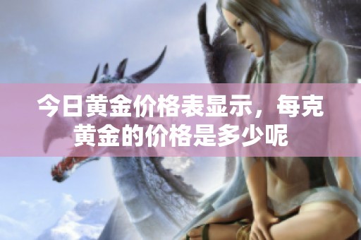 今日黄金价格表显示，每克黄金的价格是多少呢