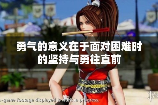 勇气的意义在于面对困难时的坚持与勇往直前
