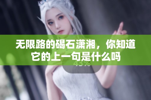 无限路的碣石潇湘，你知道它的上一句是什么吗
