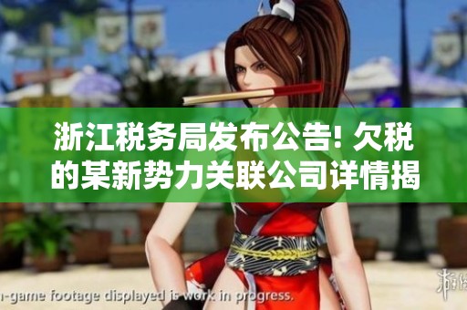 浙江税务局发布公告! 欠税的某新势力关联公司详情揭秘