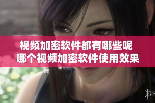 视频加密软件都有哪些呢 哪个视频加密软件使用效果最佳