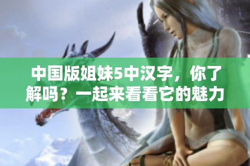 中国版姐妹5中汉字，你了解吗？一起来看看它的魅力所在吧！