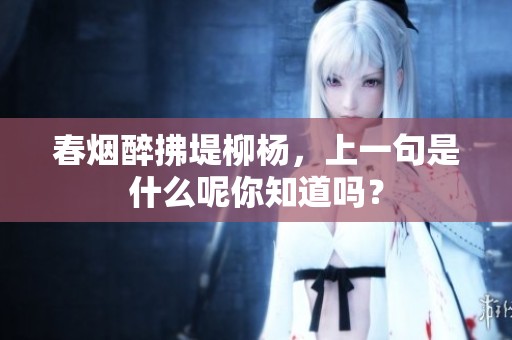 春烟醉拂堤柳杨，上一句是什么呢你知道吗？