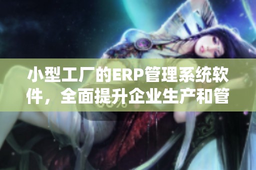 小型工厂的ERP管理系统软件，全面提升企业生产和管理效率的解决方案