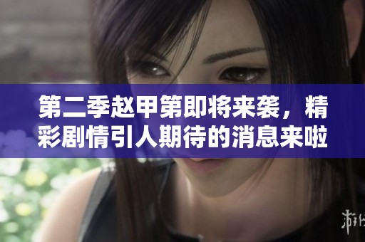 第二季赵甲第即将来袭，精彩剧情引人期待的消息来啦！